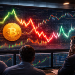 Crypto market volatility explained with Bitcoin and altcoin price charts showing sharp market swings