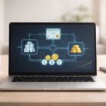 Real world asset tokenization crypto dashboard showing real estate, gold, and bonds connected through blockchain.