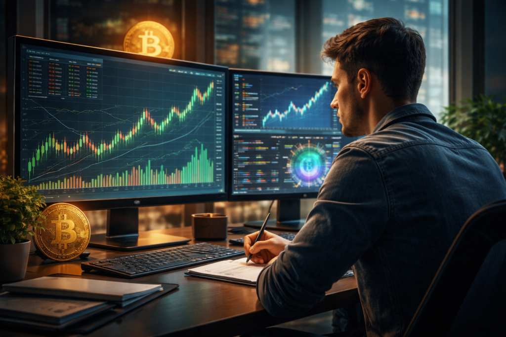Next 100x crypto investor analyzing market trends