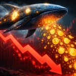 Crypto whales selling bitcoin with falling market chart
