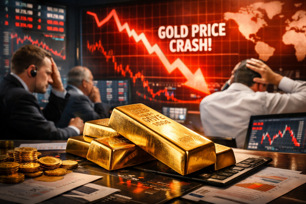 Gold price crash today showing global market fall