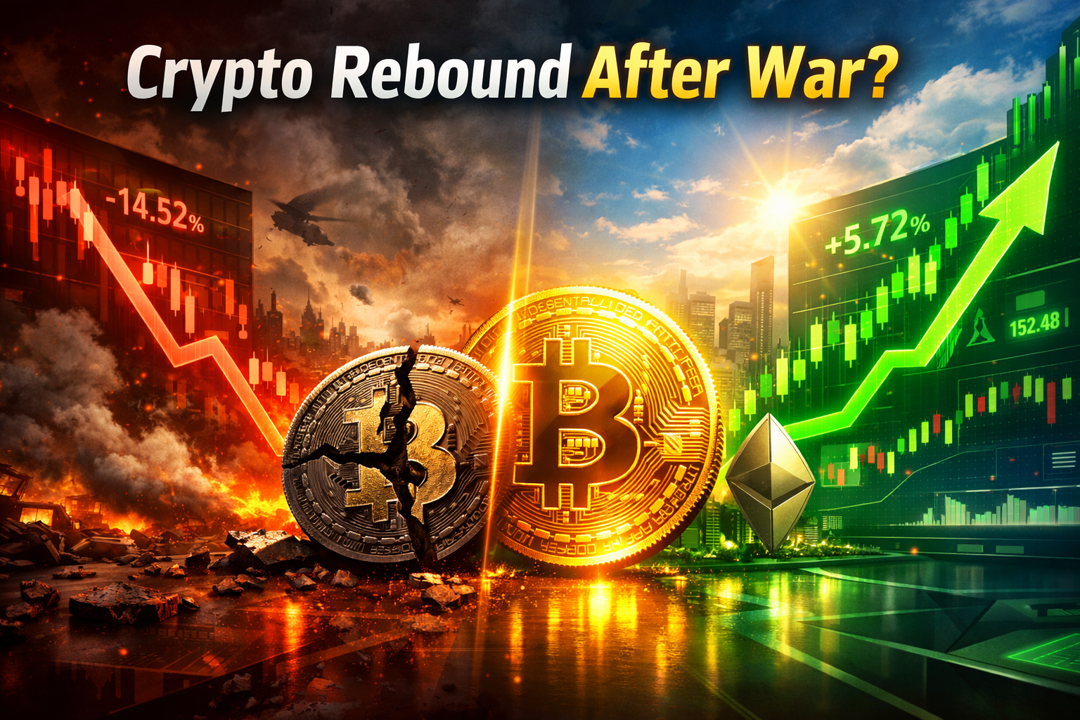 Crypto recovery after war showing bitcoin market rebound